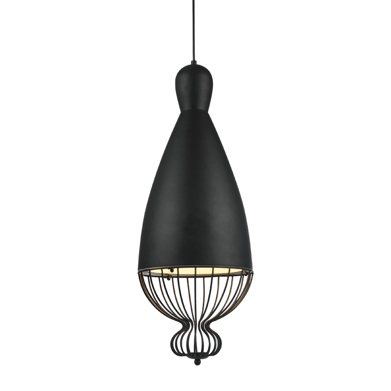 NETTO PENDANT 1ΧΕ27 METALIC BLACK GRID Φ26ΧΗ120CM AD8041BK