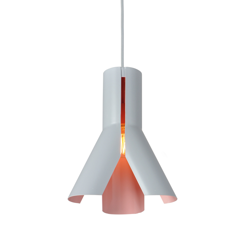 NETTO PENDANT 1XE27 METAL GREY+ PAL PINK Φ30ΧΗ83,4CM V36117GP