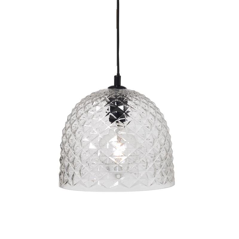 NETTO PENDANT 1XE27 CLEAR GLASS POLYGON Φ24ΧΗ120CM V36352TR