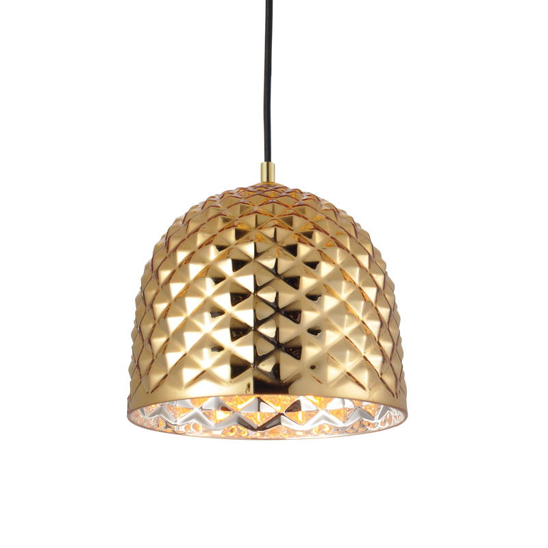 NETTO PENDANT 1XE27 BRASS GLASS POLYGON Φ24ΧΗ120CM V36352PB