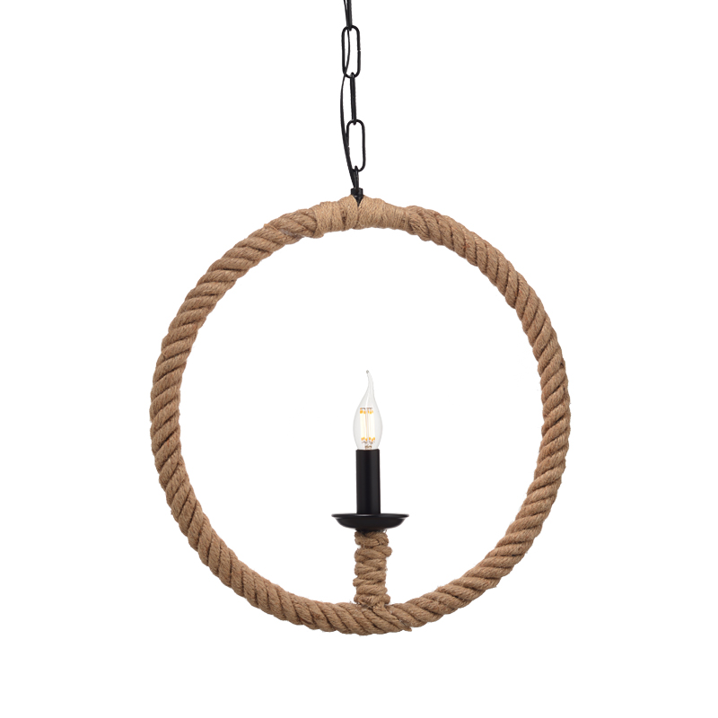 NETTO PENDANT 1XE14 METAL BLACK CIRCLES+ROPE 46ΧΗ120CM 563461PCR