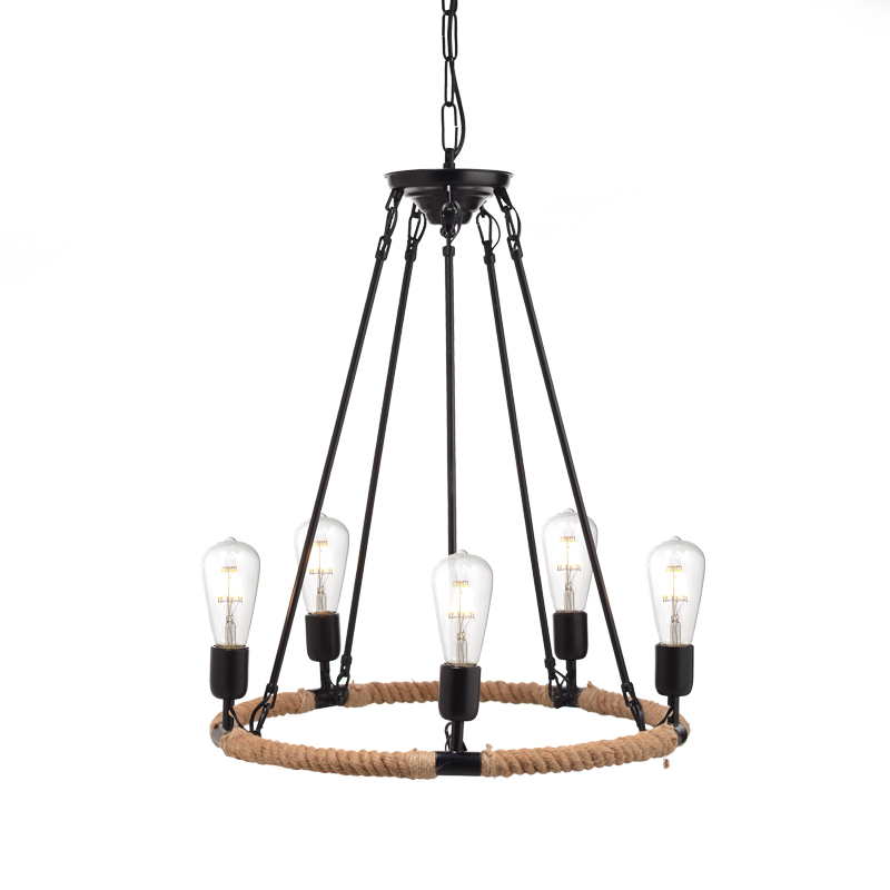 NETTO PENDANT 5XE27 BLACK METAL ROTONDA+ROPE Φ53ΧΗ140CM 853505PBR NETTO PENDANT 5XE27 BLACK METAL ROTONDA+ROPE Φ53ΧΗ140CM 853505PBR