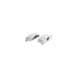 SET OF GREY PLASTIC END CAPS FOR P114N, 1 WITHOUT HOLE   1 WITH HOLE EP114N