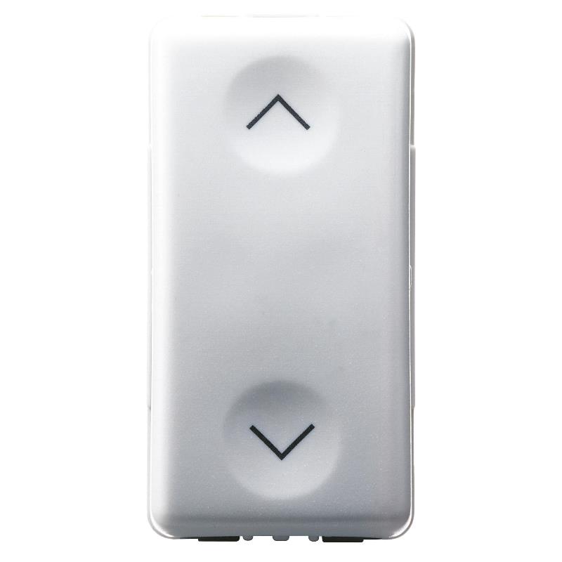 PUSH-BUTTON 1P 250V ac - NO+NO 10A - WITH INTERLOCK - SYMBOL UP AND DOWN - 1 MODULE - SYSTEM WHITE 331GW20521