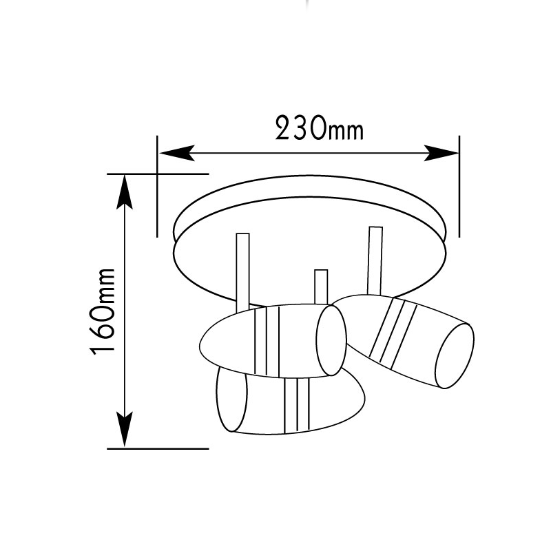 TRIPLE ADJUSTABLE CEILING SPOTLIGHT R63 No97 W/B AC.04597Y3 TRIPLE ADJUSTABLE CEILING SPOTLIGHT R63 No97 W/B AC.04597Y3
