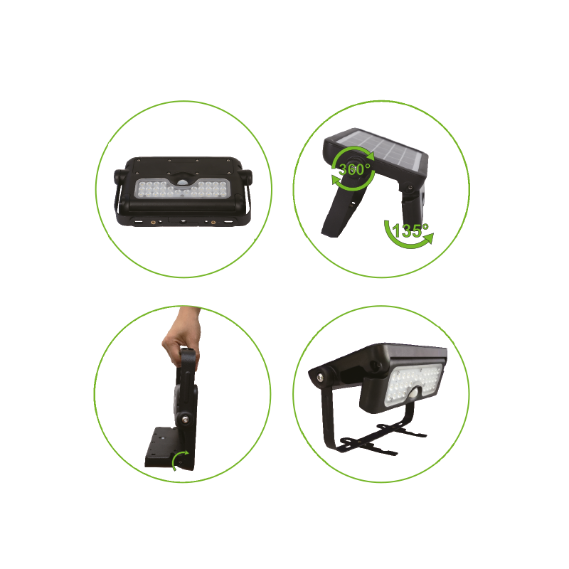 SMART SOLAR SENSOR SMD LED FLOOD LIGHT 8W 600LM 4000K IP65 90° Ra80 CAMPO840