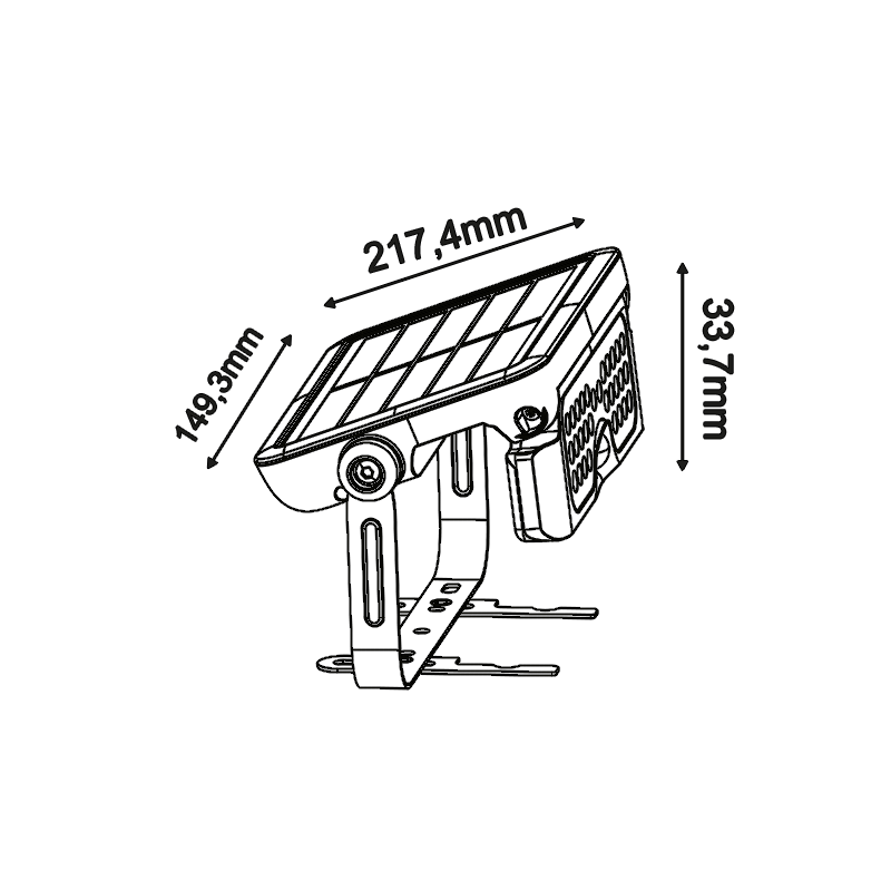 SMART SOLAR SENSOR SMD LED FLOOD LIGHT 8W 600LM 4000K IP65 90° Ra80 CAMPO840