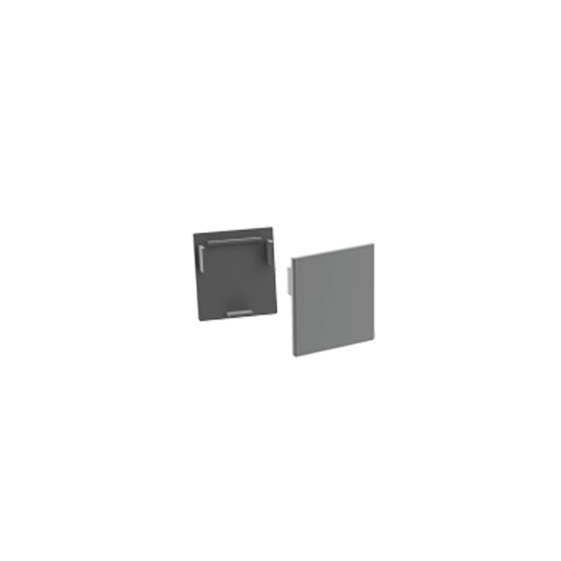 SET OF SILVER PLASTIC END CAPS FOR PROFILE P3235 - SET 2PCS WITHOUT HOLES EP3235