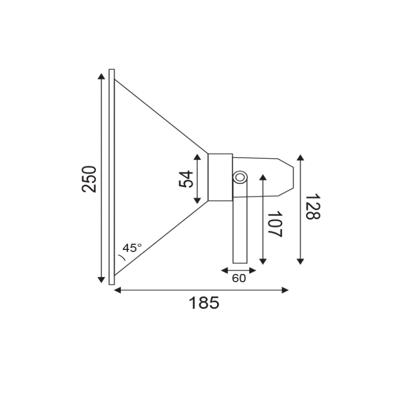 WALL PROJECTOR D250mm Ε27 MAX 26W IP65 GREY GR020L