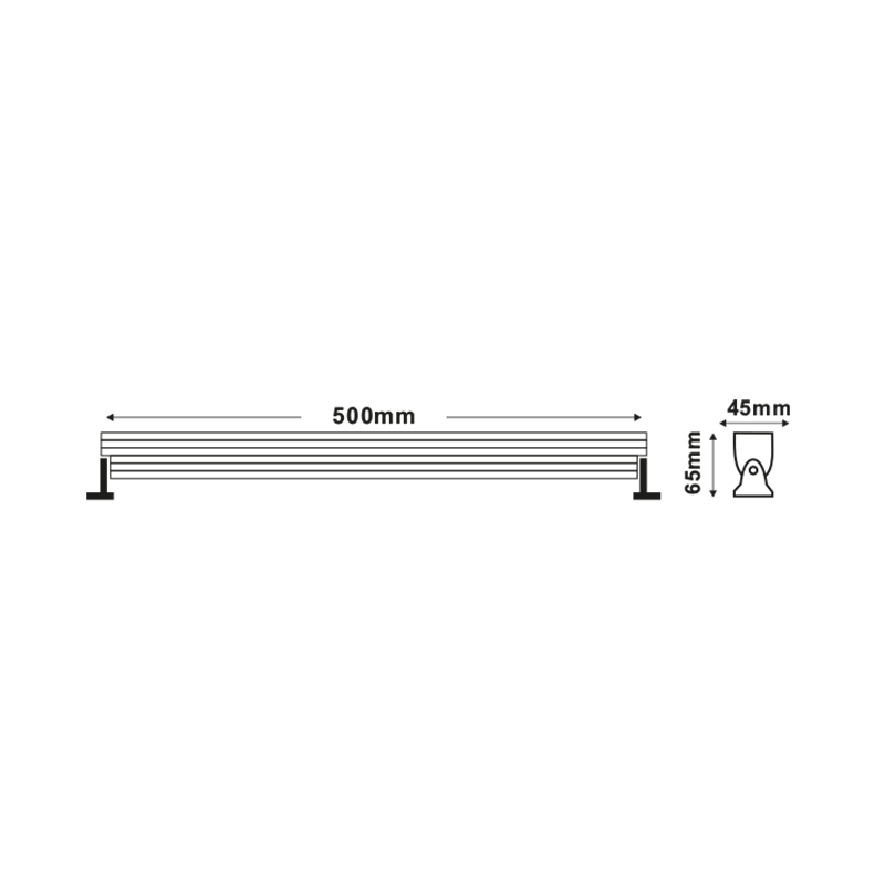 WALL WASHER CREE LED 13W 3000K 1.000Lm 30˚ 230V 0,5m IP65 LIAM1330