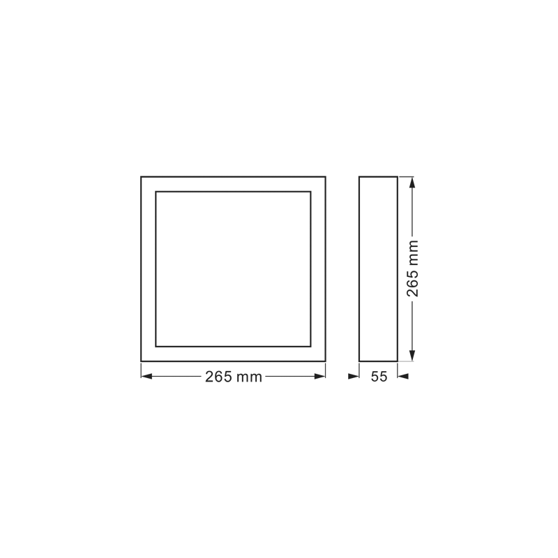 WHITE SQUARE SMD LED LUMINAIRE 40W 3320LM 4.000K 120° 230V IP65 265X265 TRED4040S WHITE SQUARE SMD LED LUMINAIRE 40W 3320LM 4.000K 120° 230V IP65 265X265 TRED4040S