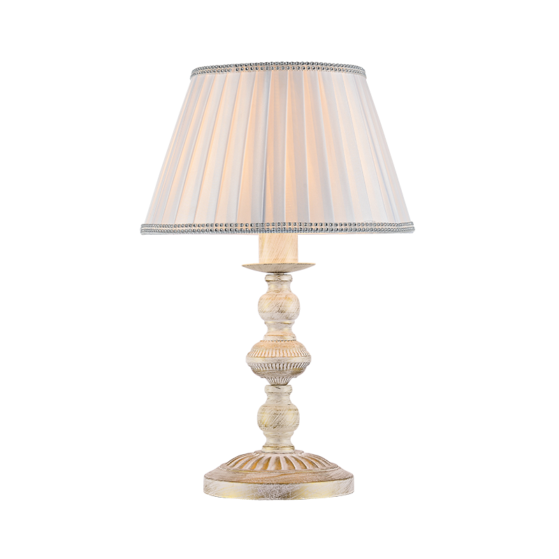 METALLIC TABLE LAMP 1XE27 PATINA- WHITE SHADE DIJON DL7611T
