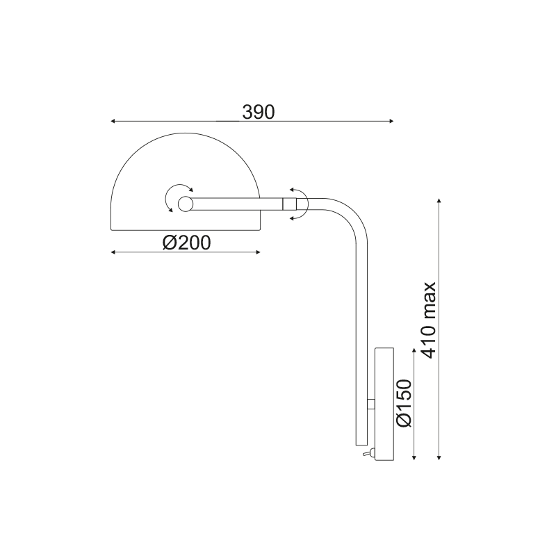 WALL MOUNTED LUMINAIRE 1XE27 METALLIC, COLOR BLACK 25×30×Η42CM OCEANUS ML306061W WALL MOUNTED LUMINAIRE 1XE27 METALLIC, COLOR BLACK 25×30×Η42CM OCEANUS ML306061W