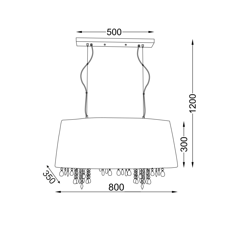 SUSPENDED LIGHT 2L ALICE ALICE 2P800BK