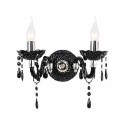 WALL MOUNTED 2XE14 ACRYLIC BLACK+CHROME METAL 32X25CM PEGASUS SF63992WB