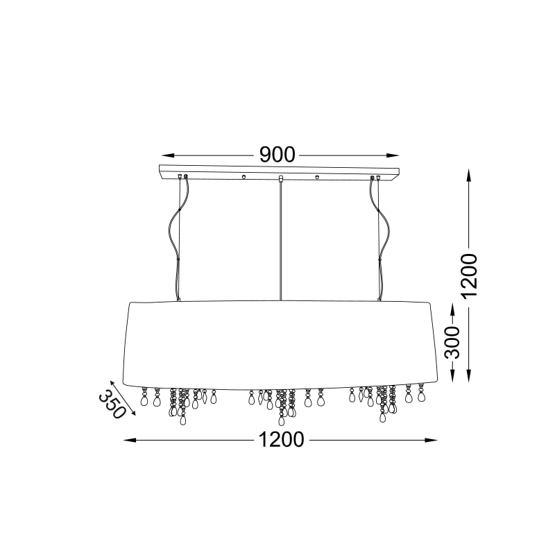 SUSPENDED LIGHT 3L ALICE ALICE 3P1200BK