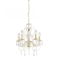 PENDANT LUMINAIRE 5ΧΕ14 METALLIC PATINΑ + ACRYLIC Φ44XH125CM DUMAS SF63185PWG PENDANT LUMINAIRE 5ΧΕ14 METALLIC PATINΑ + ACRYLIC Φ44XH125CM DUMAS SF63185PWG