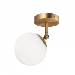 WALL MOUNTED LIGHT 1XE27 METAL + OPAL GLASS Φ15Χ23ΧΗ15CM THETIS V360501W
