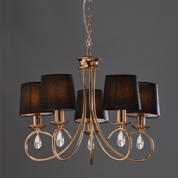 PENDANT 5ΧE14 METAL BRONCE+CRYSTAL Φ54ΧΗ120CM BASILICO TNK81490CG5P