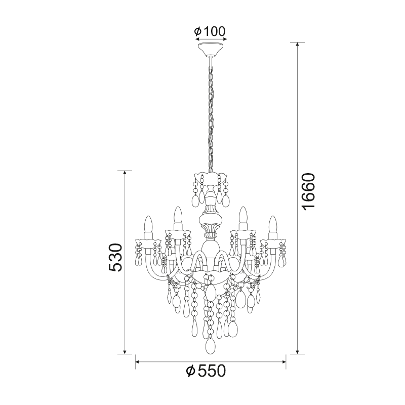 PENDANT 6X40W E14 ACRYLIC BLACK PEGASUS SF64026B PENDANT 6X40W E14 ACRYLIC BLACK PEGASUS SF64026B