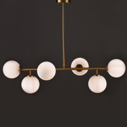 PENDANT 6XE27 METAL + OPAL GLASS 100X30XH100CM THETIS V360506P