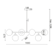 PENDANT 6XE27 METAL + OPAL GLASS 100X30XH100CM THETIS V360506P PENDANT 6XE27 METAL + OPAL GLASS 100X30XH100CM THETIS V360506P