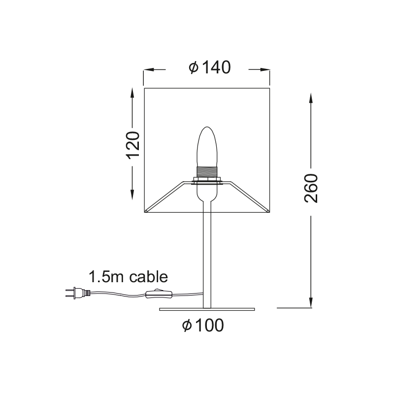 TABLE LAMP 1X40W E14 H28CM GREY CLOTH HARPY MT3000GN TABLE LAMP 1X40W E14 H28CM GREY CLOTH HARPY MT3000GN