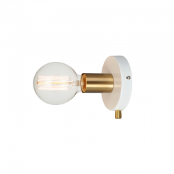 WALL MOUNTED 1XE27 METAL WHITE + BRASS Φ12CM JOY V36382WP