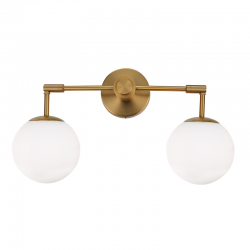 WALL MOUNTED LIGHT 2XE27 METAL + OPAL GLASS 38X21,5ΧΗ28CM THETIS V360502W