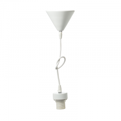 SUSPENSION WHITE METAL BASE WHITE FABRIC CABLE Ε27 2800WW SUSPENSION WHITE METAL BASE WHITE FABRIC CABLE Ε27 2800WW