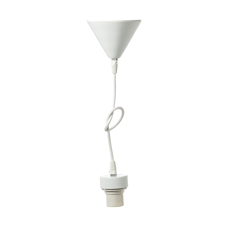 SUSPENSION WHITE METAL BASE   WHITE FABRIC CABLE Ε27 2800WW