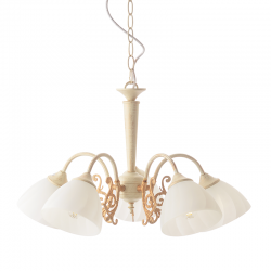SUSPEND LIGHT 5XE14 PATINA- WHITE GLASS D61cm PERONE DL8165 SUSPEND LIGHT 5XE14 PATINA- WHITE GLASS D61cm PERONE DL8165
