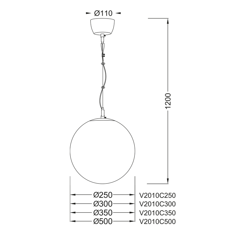 PENDANT LAMP BALL F30 NIKEL LUNA V2010C300