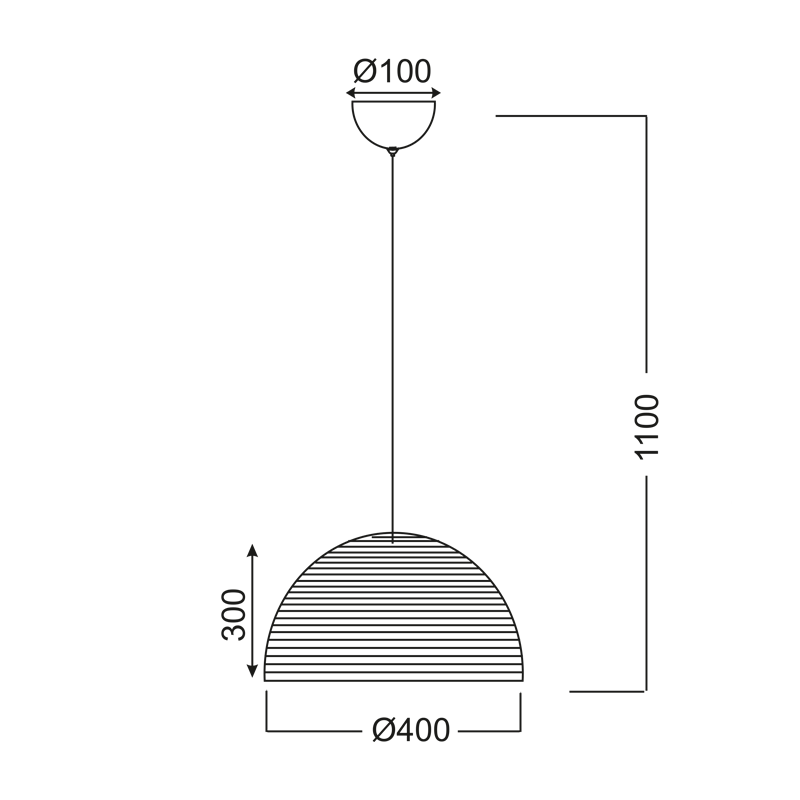 PENDANT 1Χ100W Ε27 ZINC V28507IP40
