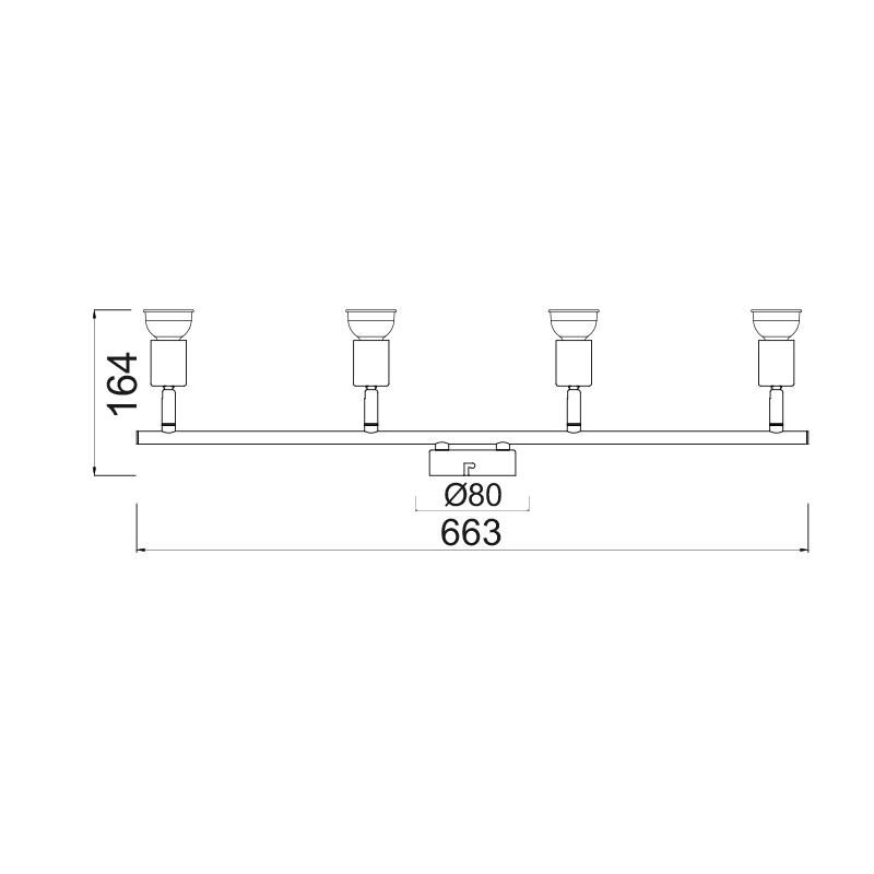 SPT 4 Χ GU10 SILVER COLOR TRINITY MC634SL4