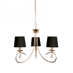PENDANT 3ΧE14 METAL GOLD BRONZE+BLACK SHADE Φ54ΧΗ120CM BASILICO TNK81490CG3P