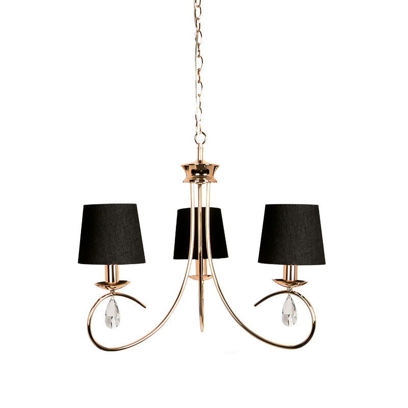 PENDANT 3ΧE14 METAL GOLD BRONZE+BLACK SHADE Φ54ΧΗ120CM BASILICO TNK81490CG3P
