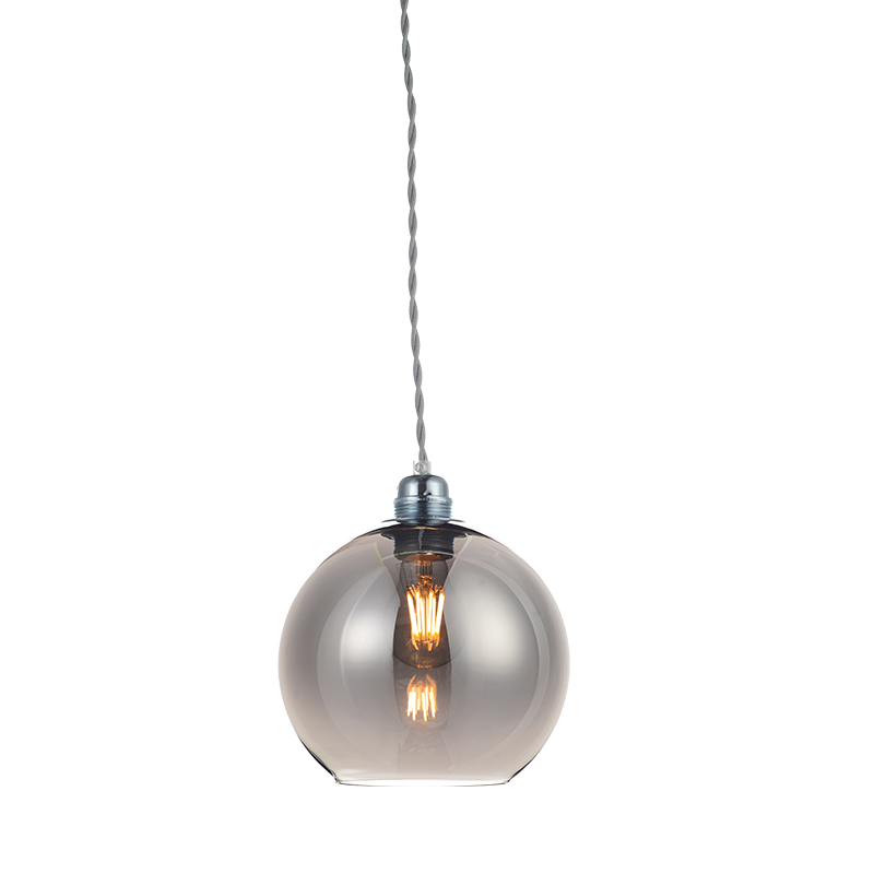 PENDANT 1XE27 CLEAR GREY GLASS+ SILVER METAL SUSPENSION Φ20ΧΗ120CM PYTHIA V3643320GY PENDANT 1XE27 CLEAR GREY GLASS+ SILVER METAL SUSPENSION Φ20ΧΗ120CM PYTHIA V3643320GY