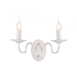WALL MOUNTED 1XE14 METAL PATINΑ WHITE GOLD+CRYSTAL 27Χ11Χ18CM GEISHA DL9362WWG