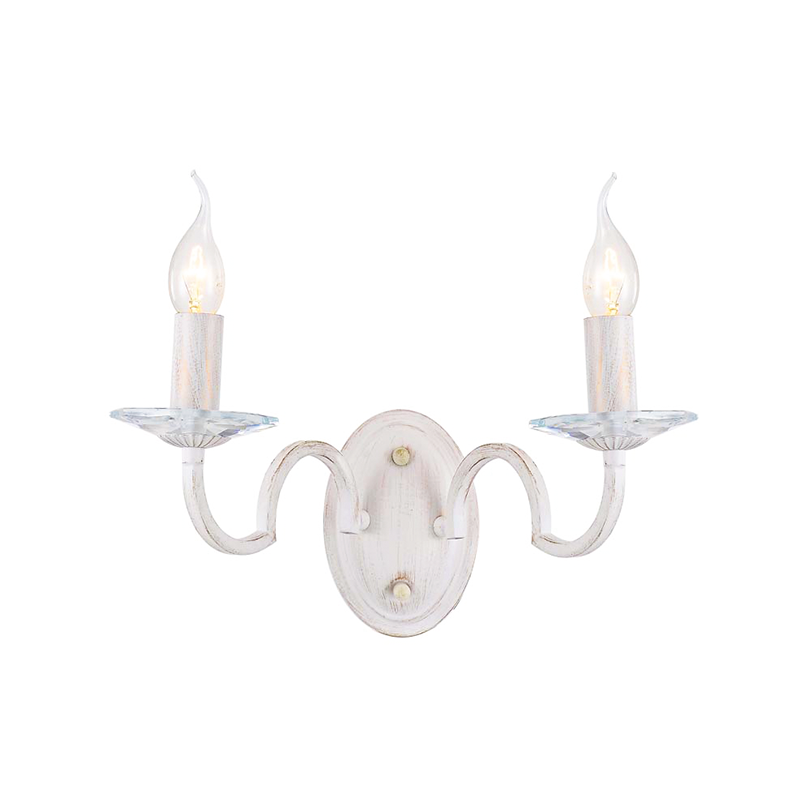 WALL MOUNTED 1XE14 METAL PATINΑ WHITE GOLD+CRYSTAL 27Χ11Χ18CM GEISHA DL9362WWG WALL MOUNTED 1XE14 METAL PATINΑ WHITE GOLD+CRYSTAL 27Χ11Χ18CM GEISHA DL9362WWG