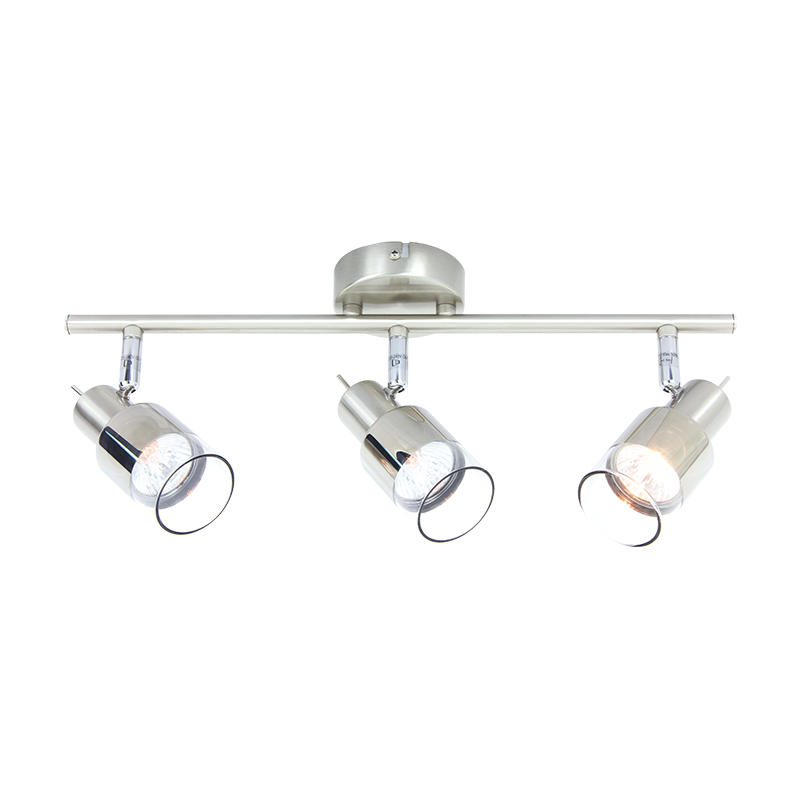 SPOT 3 Χ GU10 NICKEL CLEAR GLASS PLATINUM MC6563 SPOT 3 Χ GU10 NICKEL CLEAR GLASS PLATINUM MC6563