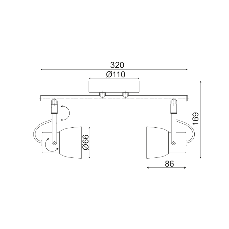 WALL MOUNTED LUMINAIRE 2xGU10 METALLIC CEMENT+METAL 30x11xΗ18CM PEPPER MC171152