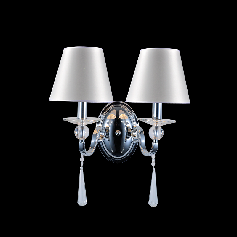 WALL LAMP 2ΧΕ14 SILVER SHADE EVITA AD90042W WALL LAMP 2ΧΕ14 SILVER SHADE EVITA AD90042W