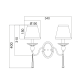WALL LAMP 2ΧΕ14 SILVER SHADE EVITA AD90042W WALL LAMP 2ΧΕ14 SILVER SHADE EVITA AD90042W