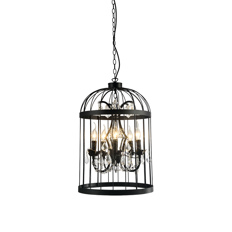 PENDANT 5ΧΕ14 METALLIC BLACK+ CRYSTAL Φ40XH150CM MICK AD90275