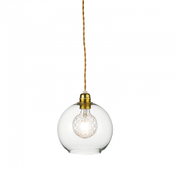 PENDANT 1XE27 CLEAR GLASS+ GOLD METAL SUSPENSION Φ20ΧΗ120CM PYTHIA V3643320CL