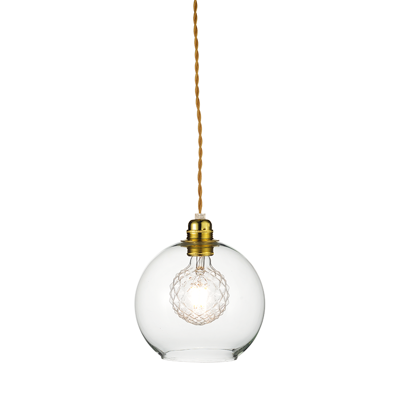 PENDANT 1XE27 CLEAR GLASS+ GOLD METAL SUSPENSION Φ20ΧΗ120CM PYTHIA V3643320CL PENDANT 1XE27 CLEAR GLASS+ GOLD METAL SUSPENSION Φ20ΧΗ120CM PYTHIA V3643320CL