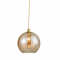 PENDANT 1XE27 CLEAR AMBER GLASS+ GOLD METAL SUSPENSION Φ30ΧΗ120CM PYTHIA V3643330AM