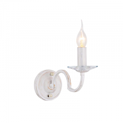 WALL MOUNTED 1XE14 METAL PATINΑ WHITE GOLD+CRYSTAL 27Χ11Χ18CM GEISHA DL9361WWG
