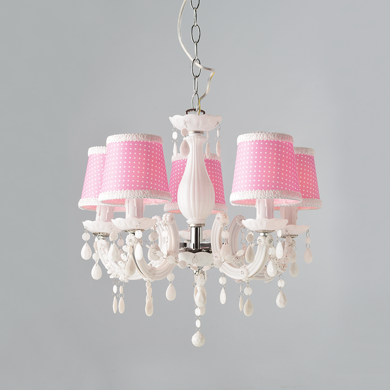 PENDANT ACRYLIC 5XE14 SHADE PINK Φ46CM MACARON SF35045P